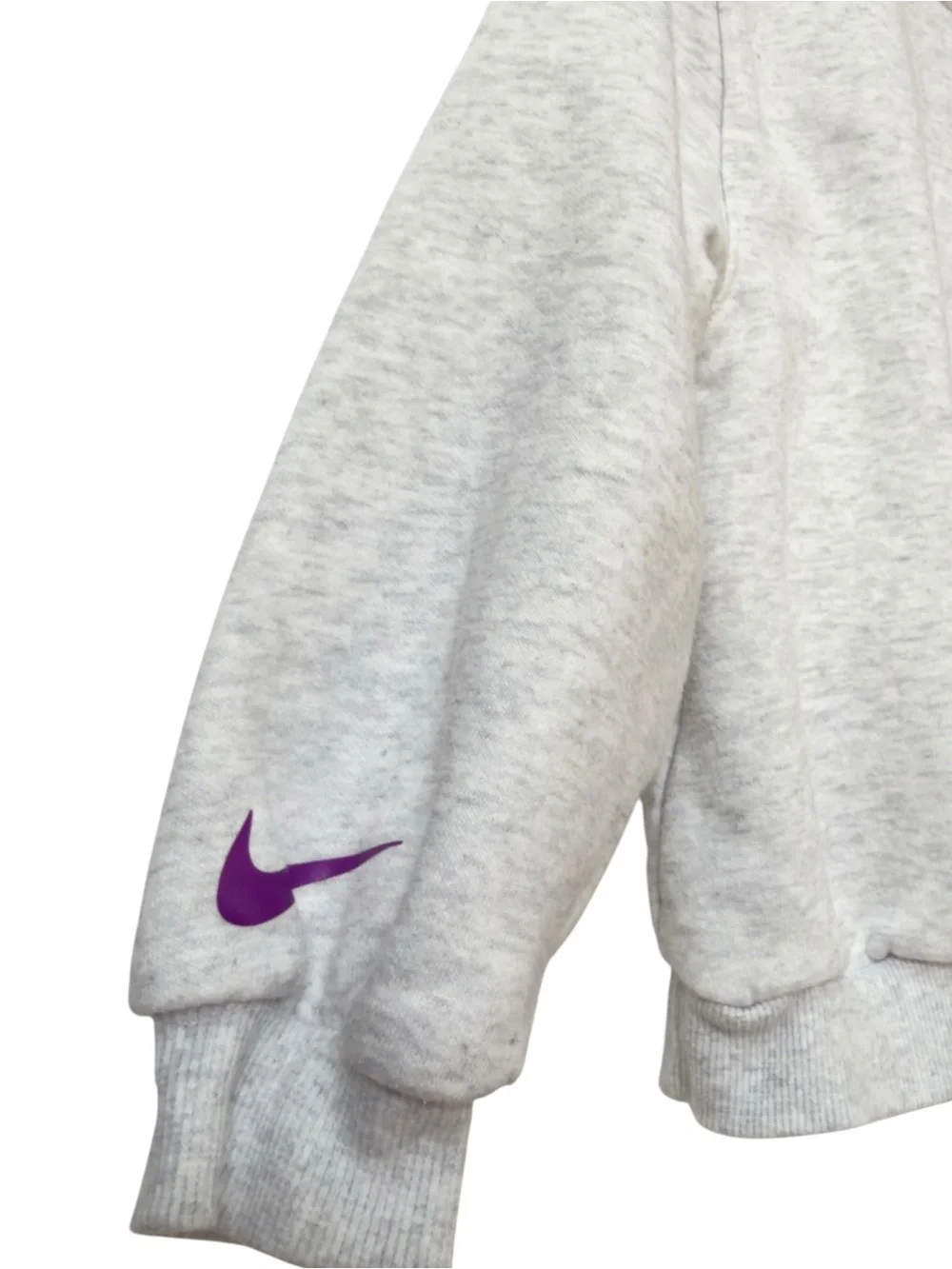 Nike Girls Kids Long Sleeve Graphic Pullover Gray Crewneck Logo Sweatshirt. 6.
